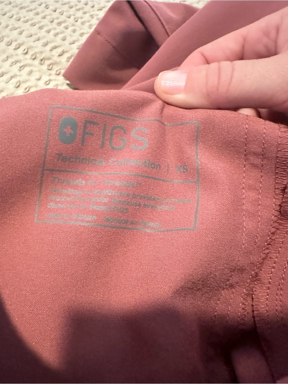 Figs Mauve Isabel Wide Leg Scrub Pants - XS - worn 1x - Picture 3 of 5